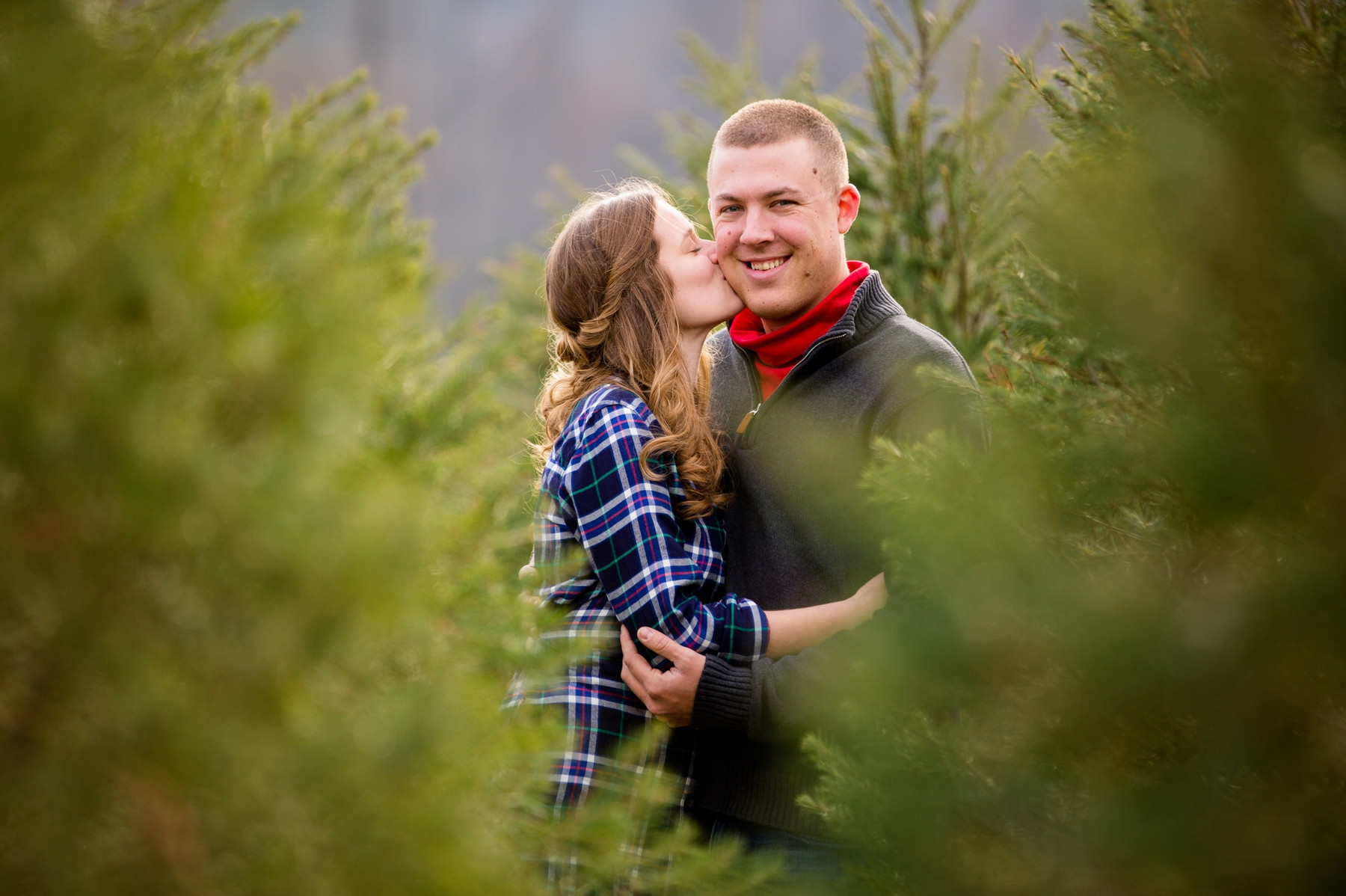 Eckler Christmas Tree Farm Couple Photography